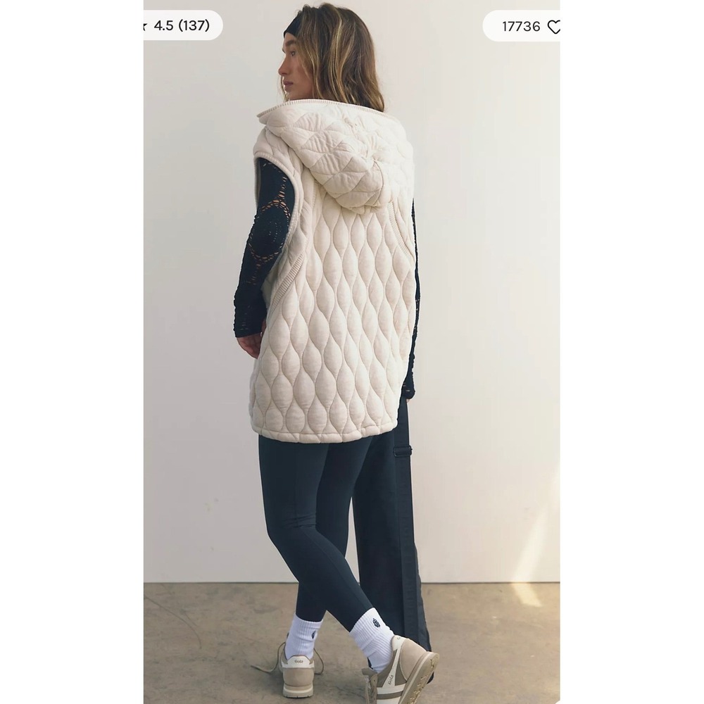 Free People Dream Big Quilted Vest Light Purple XL Great Condition